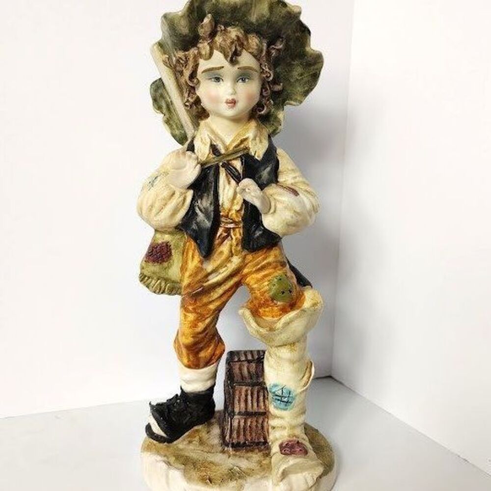Capodimonte Porcelain Peasant Boy Vintage 14 Inch Made in Italy Early 1900s